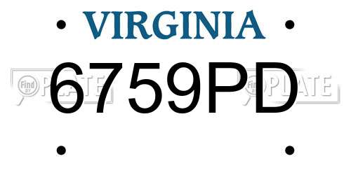 6759PD Virginia License Plate