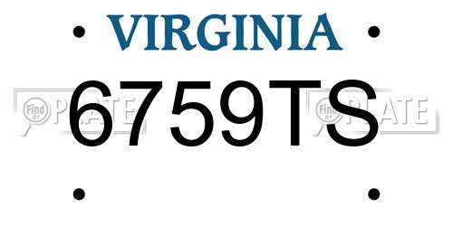 6759TS Virginia License Plate