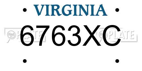 6763XC Virginia License Plate