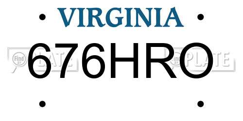 676HRO Virginia License Plate