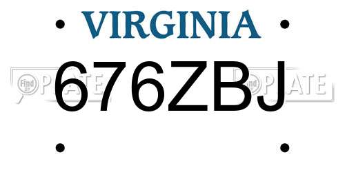 676ZBJ Virginia License Plate