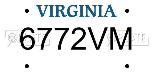 6772VM Virginia License Plate