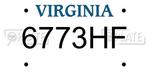 6773HF Virginia License Plate