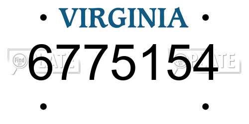 6775154 Virginia License Plate