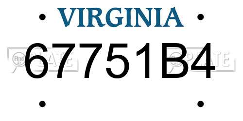 67751B4 Virginia License Plate