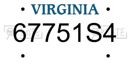 67751S4 Virginia License Plate