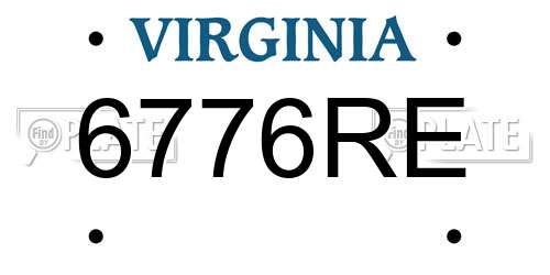 6776RE Virginia License Plate