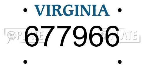 677966 Virginia License Plate