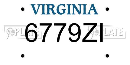 6779ZI Virginia License Plate