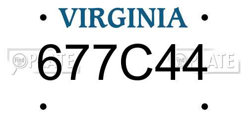 677C44 Virginia License Plate