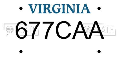677CAA Virginia License Plate
