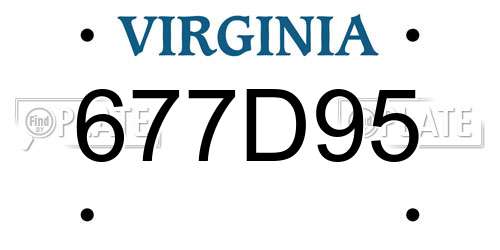 677D95 Virginia License Plate