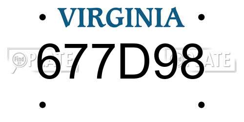 677D98 Virginia License Plate