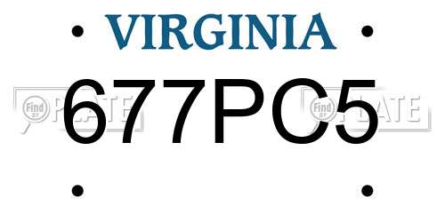 677PC5 Virginia License Plate