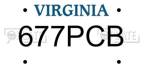 677PCB Virginia License Plate
