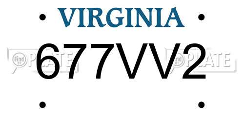 677VV2 Virginia License Plate