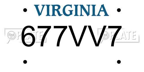 677VV7 Virginia License Plate