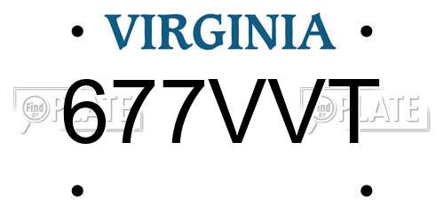 677VVT Virginia License Plate