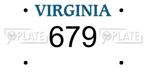 679 Virginia License Plate