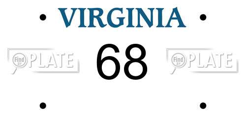 68 Virginia License Plate