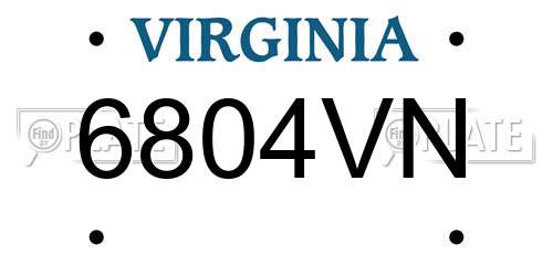 6804VN Virginia License Plate