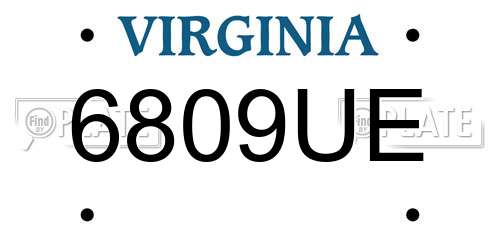 6809UE Virginia License Plate