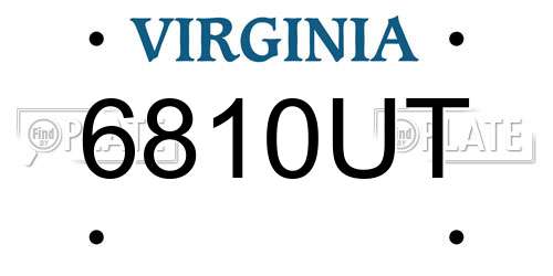 6810UT Virginia License Plate