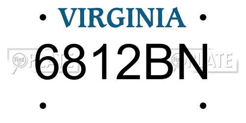 6812BN Virginia License Plate