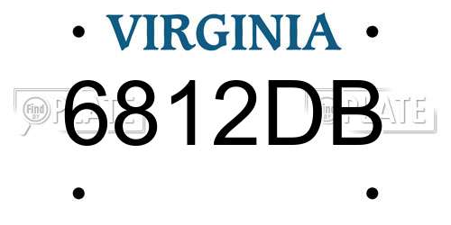 6812DB Virginia License Plate