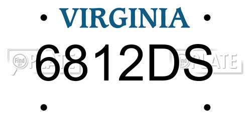 6812DS Virginia License Plate