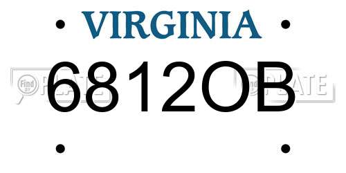 6812OB Virginia License Plate