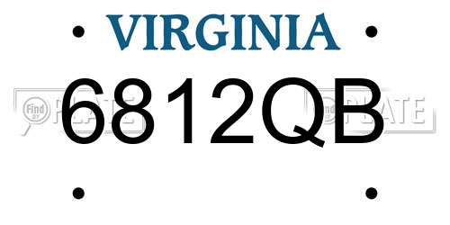 6812QB Virginia License Plate