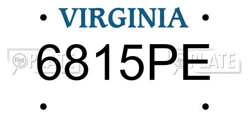 6815PE Virginia License Plate