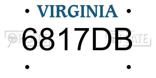 6817DB Virginia License Plate
