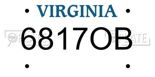 6817OB Virginia License Plate