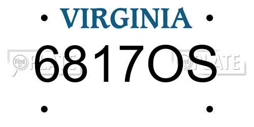6817OS Virginia License Plate