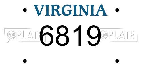 6819 Virginia License Plate