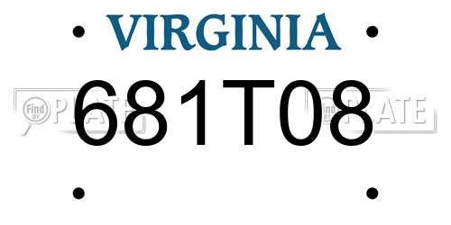 681T08 Virginia License Plate