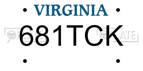681TCK Virginia License Plate