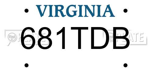 681TDB Virginia License Plate