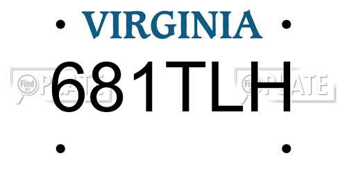 681TLH Virginia License Plate