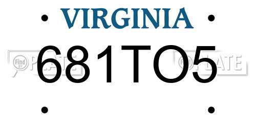 681TO5 Virginia License Plate
