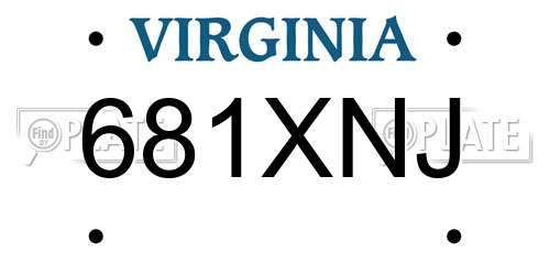 681XNJ Virginia License Plate