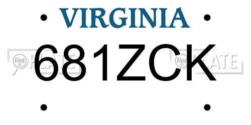 681ZCK Virginia License Plate