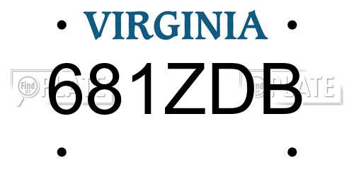 681ZDB Virginia License Plate