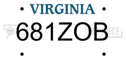 681ZOB Virginia License Plate