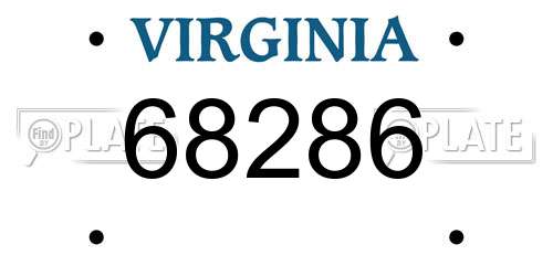 68286 Virginia License Plate