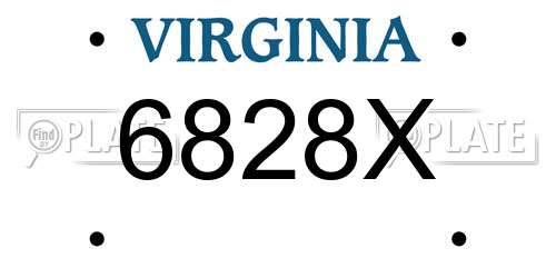 6828X Virginia License Plate