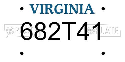 682T41 Virginia License Plate