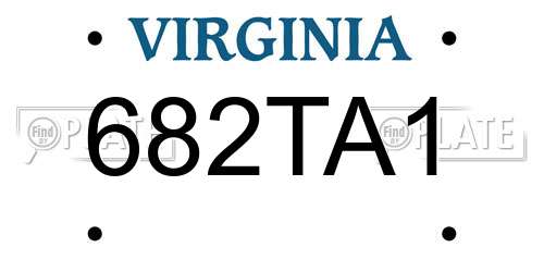 682TA1 Virginia License Plate